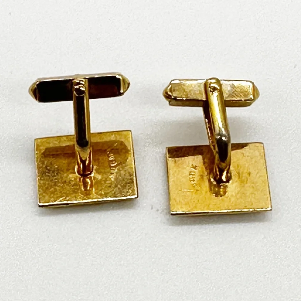 Vintage Swank Gold Tone Rectangle Cufflinks